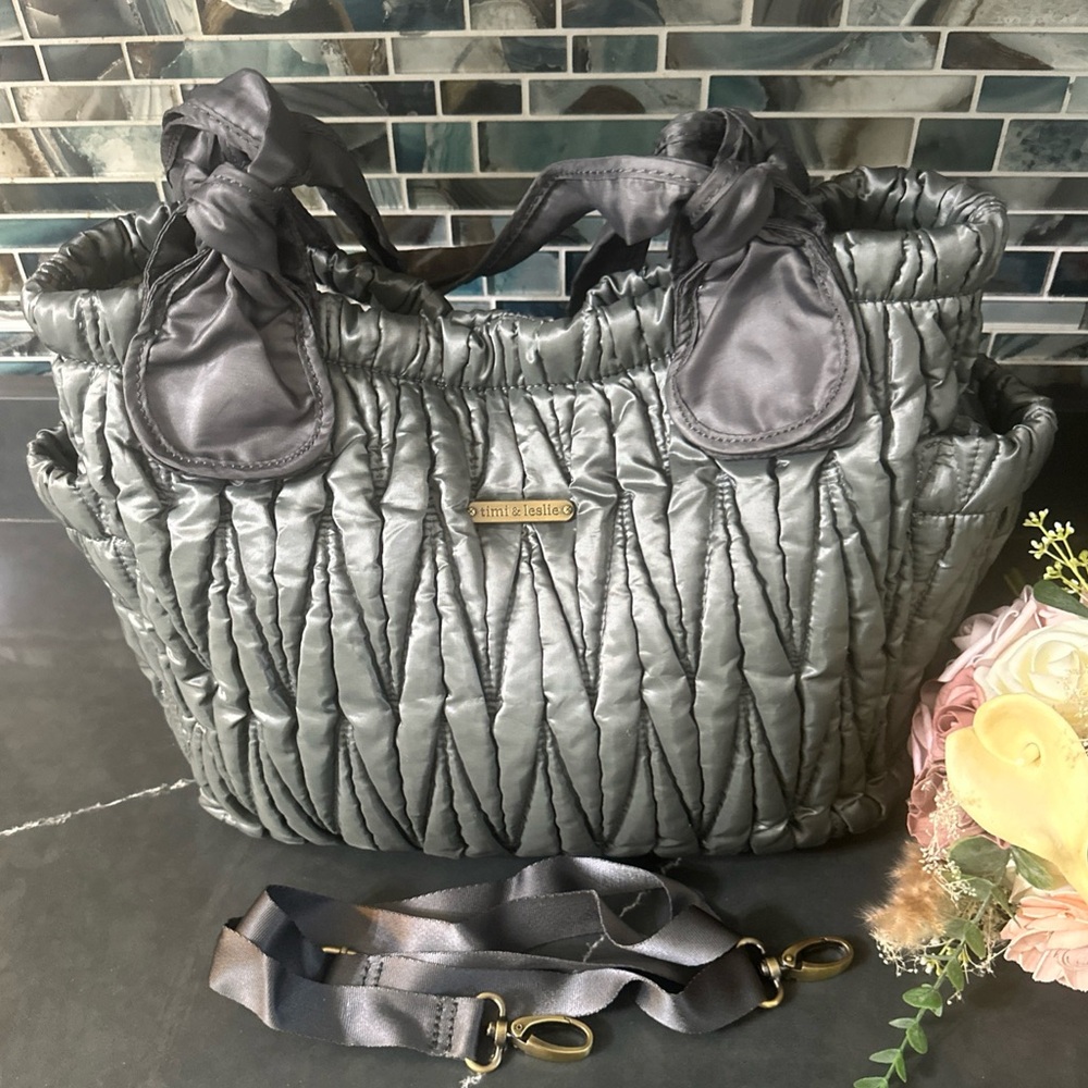 Timi and Leslie Marie Antoinette Grey Diaper Bag And Strap Only, No Accessories